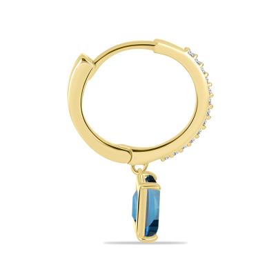BUY LONDON BLUE TOPAZ GEMSTONE EARRING IN 14K GOLD